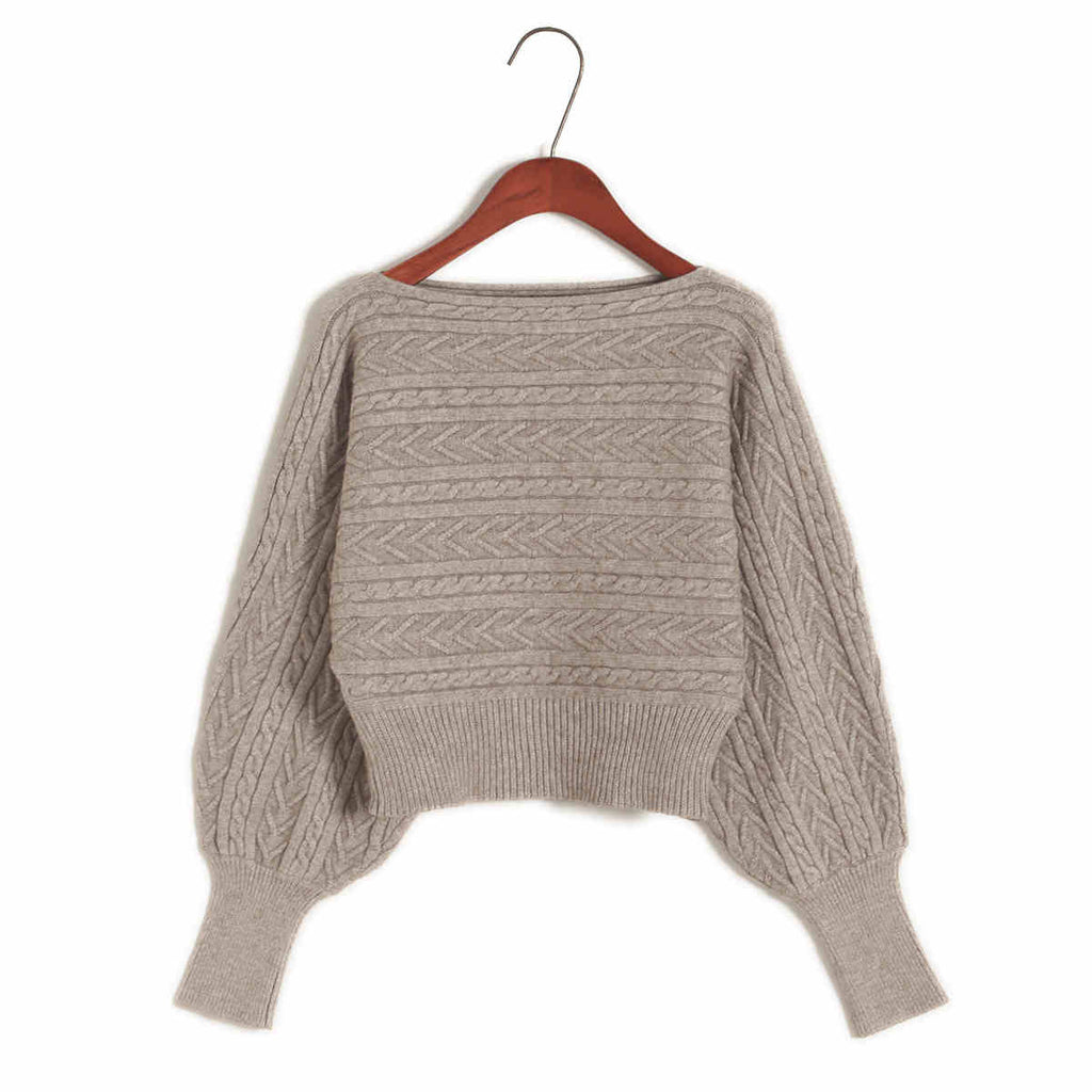 Women's Loose Off Shoulder Sweater Batwing Shirt Short Sweater