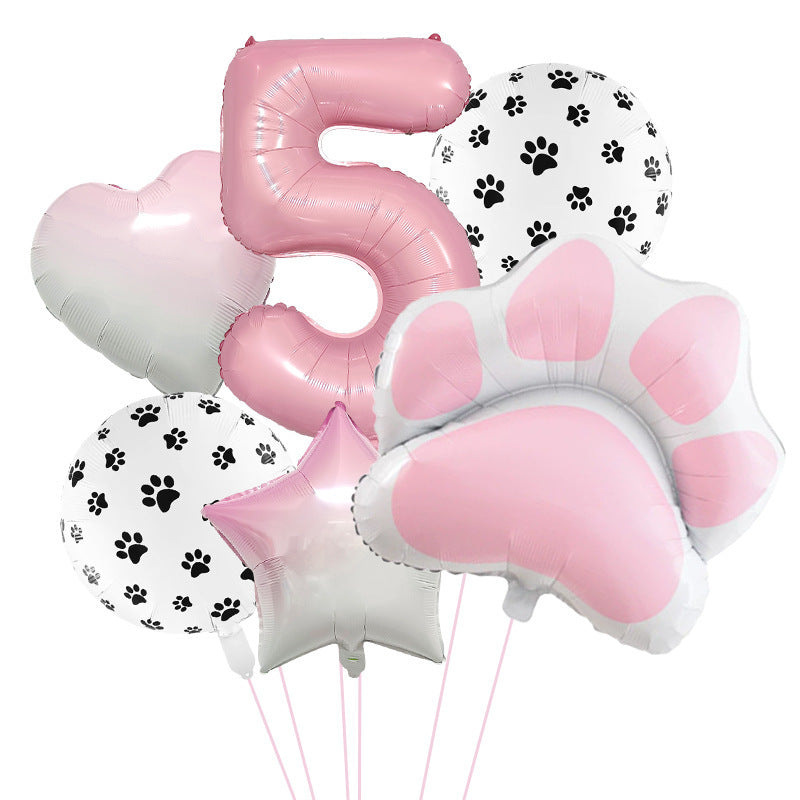 Animal Party Dog Cat's Paw Aluminum Balloon