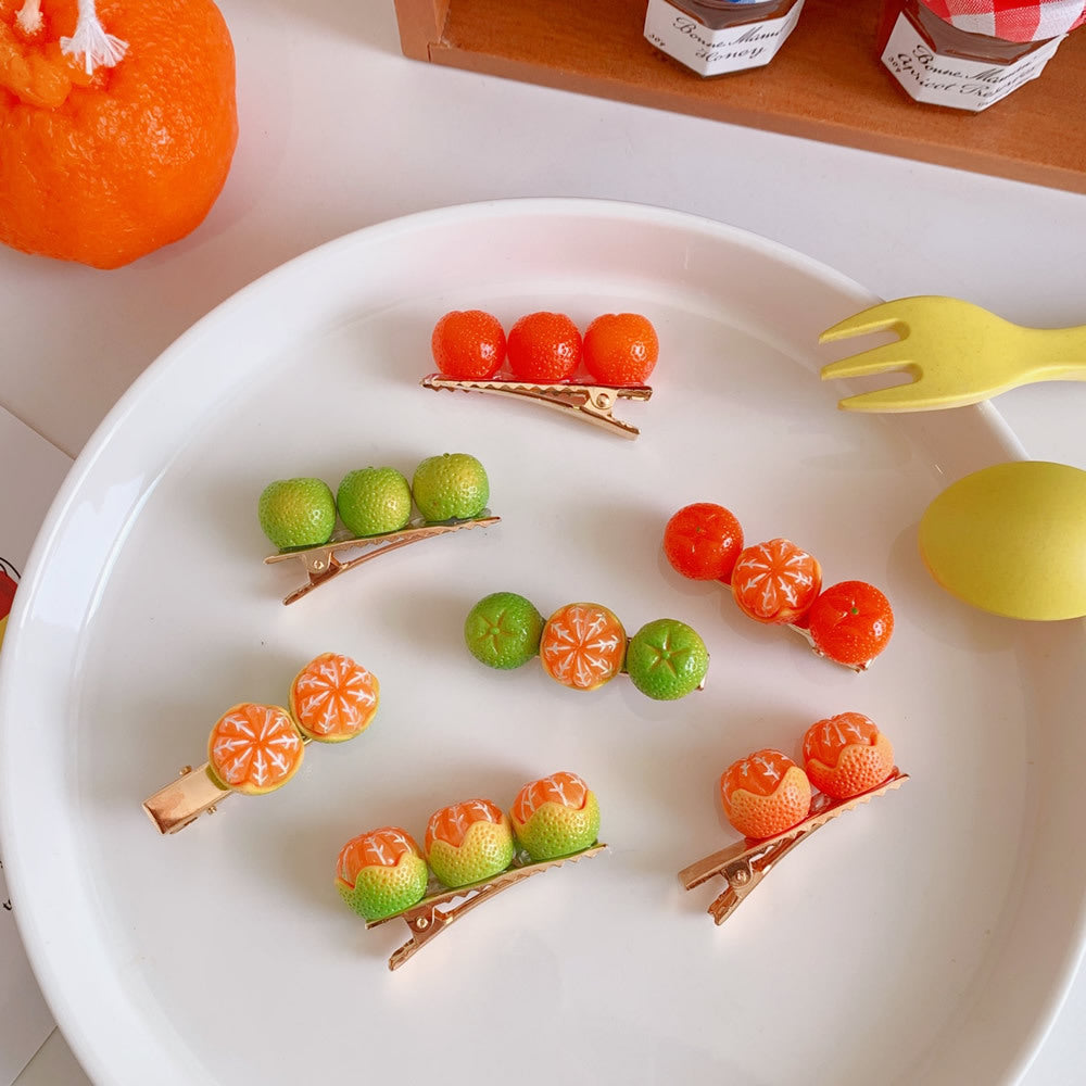 Fashion Creative Half Peeled Orange Hairpin