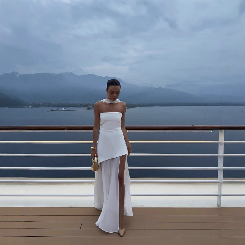 Graceful And Fashionable Tube Top Off-shoulder Sleeveless Dress