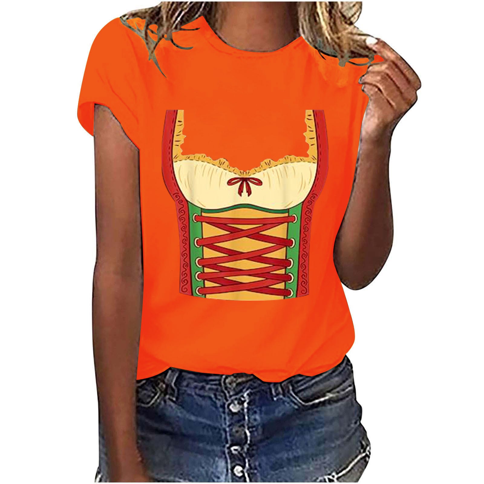 Simple Printed European And American T-shirt Short Sleeve