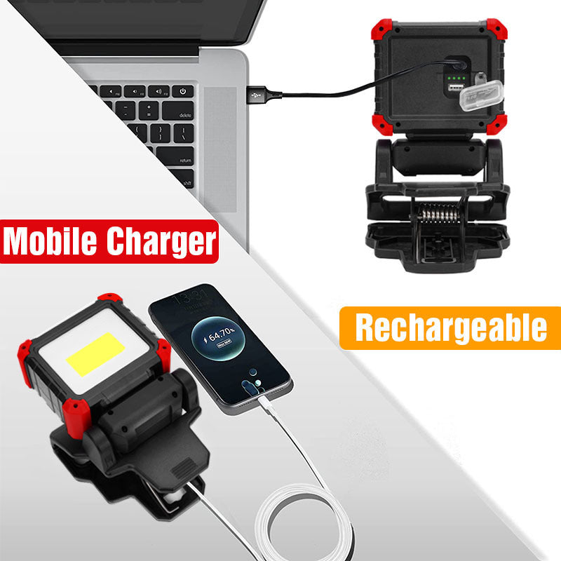 Multifunctional Rechargeable Outdoor Work Light Can Be Folded And Rotated For Use