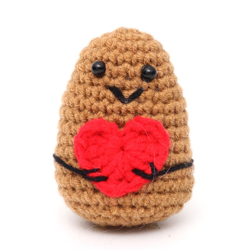 Wool Crocheted Positive Energy Potato Facial Expression Package Wool Fruit
