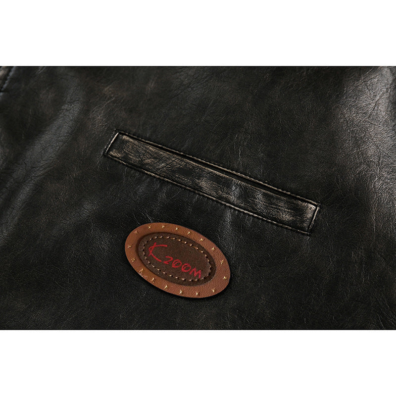 Men's Fashion Retro Distressed Pleated All-matching Jacket