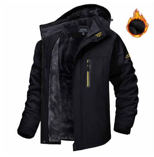 Fleece Padded Hooded Windproof Mountaineering Suit