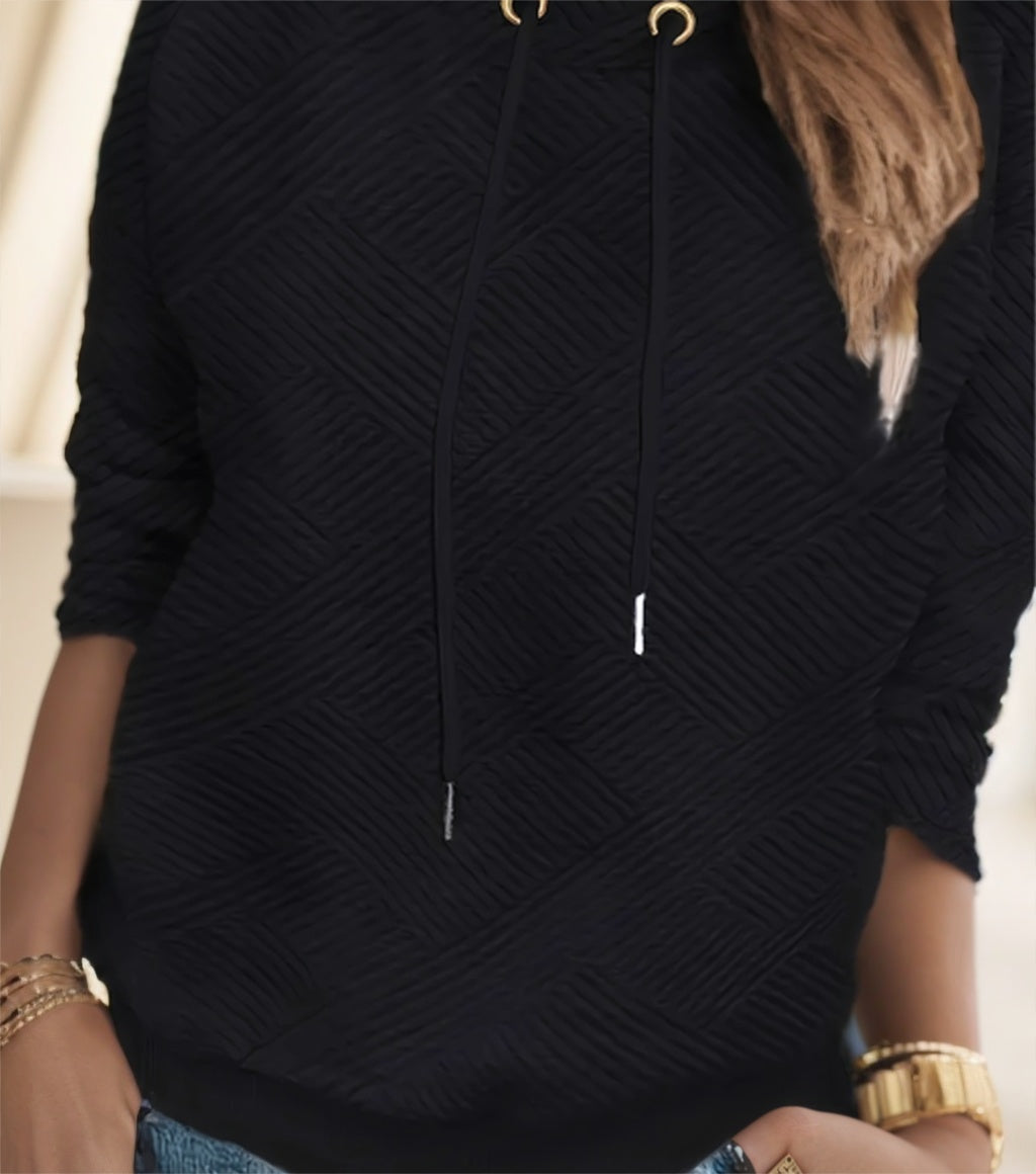Neck Drawstring Pullover Sweatshirt