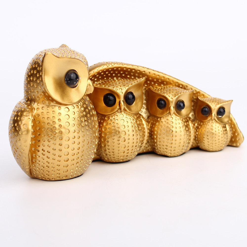 A Minimalist Family Of Four Owl Resin Ornaments