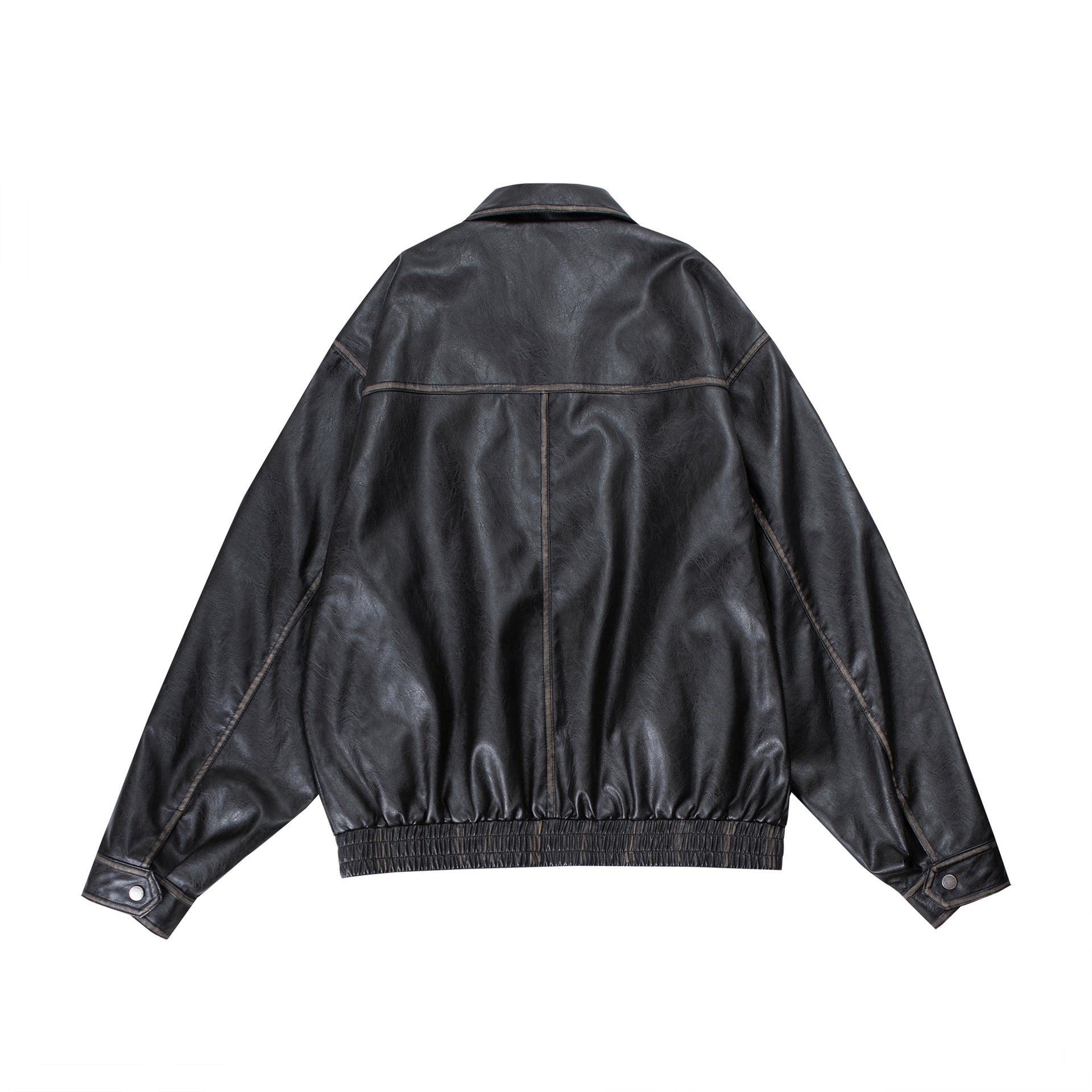 Lapel Motorcycle Pu Coat For Men
