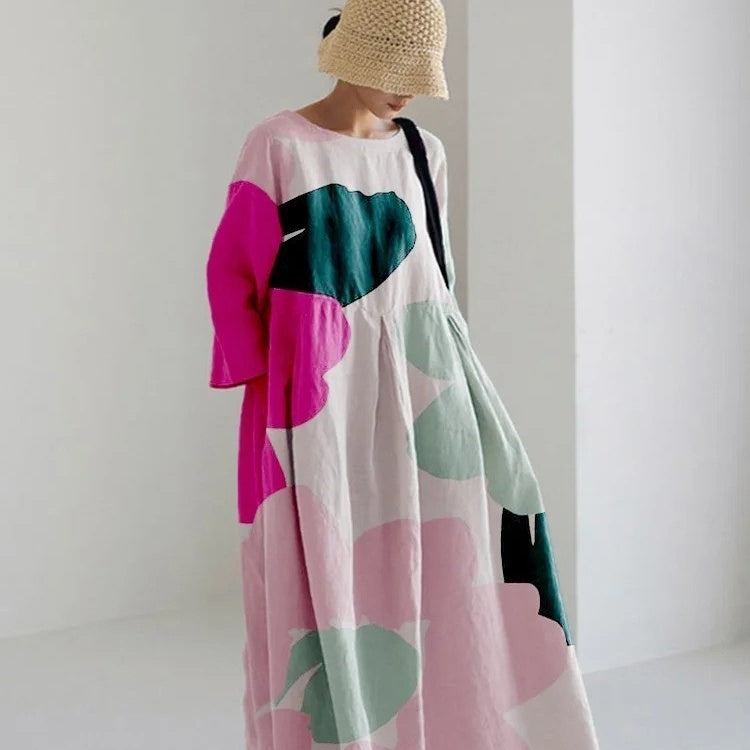 Women's 3D Printed Cotton-like Casual Fashion Dress