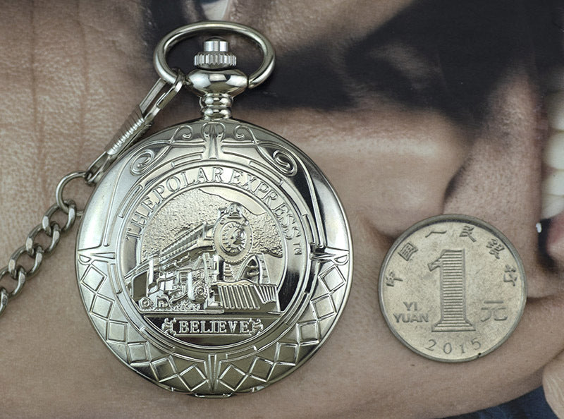 Locomotive Flip Mechanical Pocket Watch Hollow Movement Retro Men And Women Student Old Watch