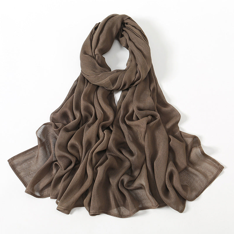 Solid Color Malay Indonesian Rayon Scarf Wide Brim Thin Modal Breathable