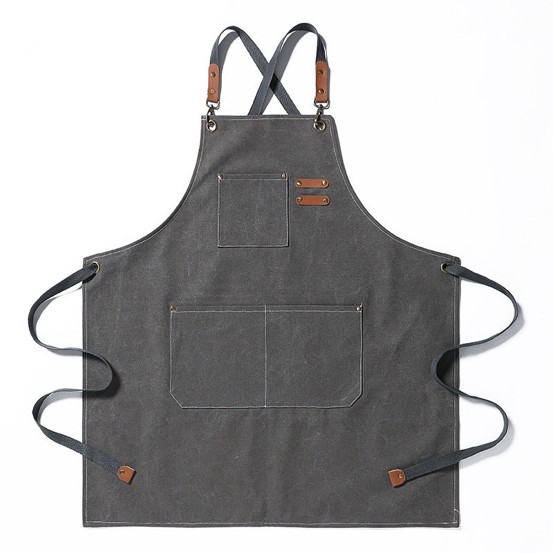 Thickened Canvas Jean Apron Household Barista Kitchen Restaurant