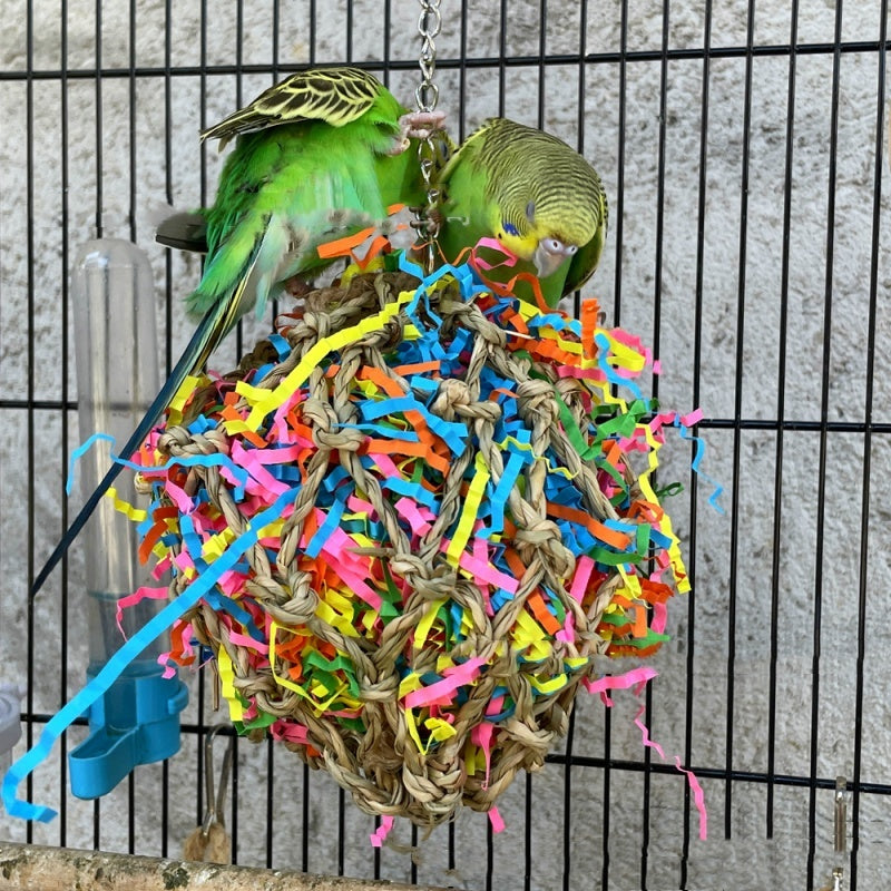 Parrot Toys Toy Bird Straw Color Tear Strip