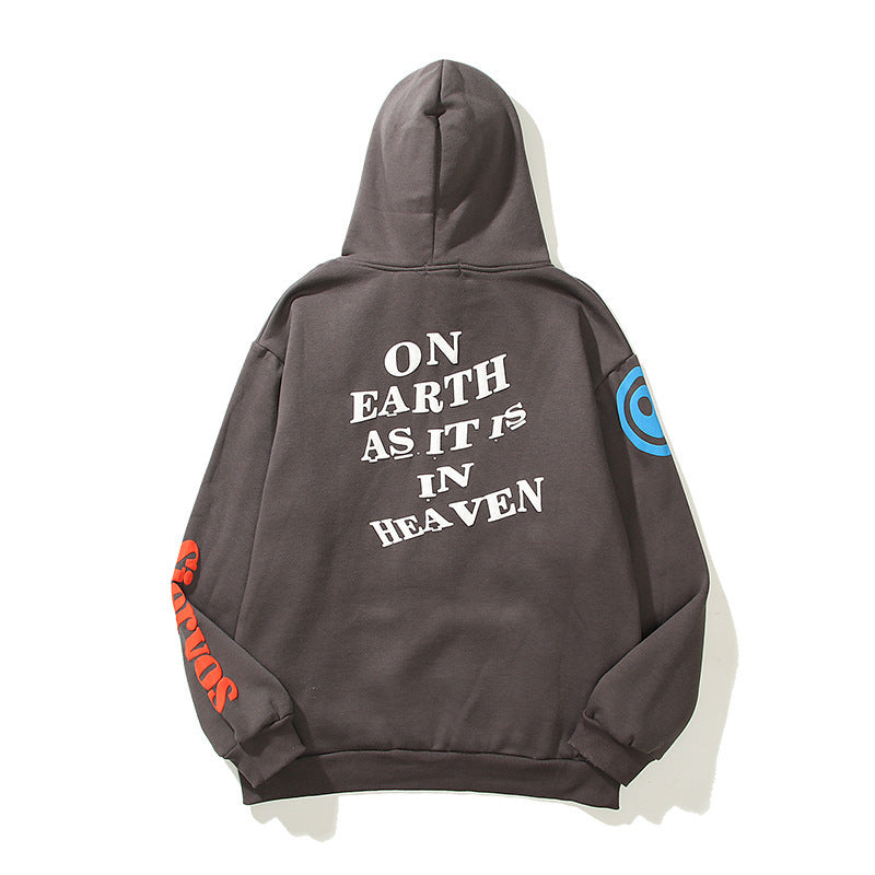 High Street Three-dimensional Foam Graffiti Printed Hoodie In Autumn And Winter