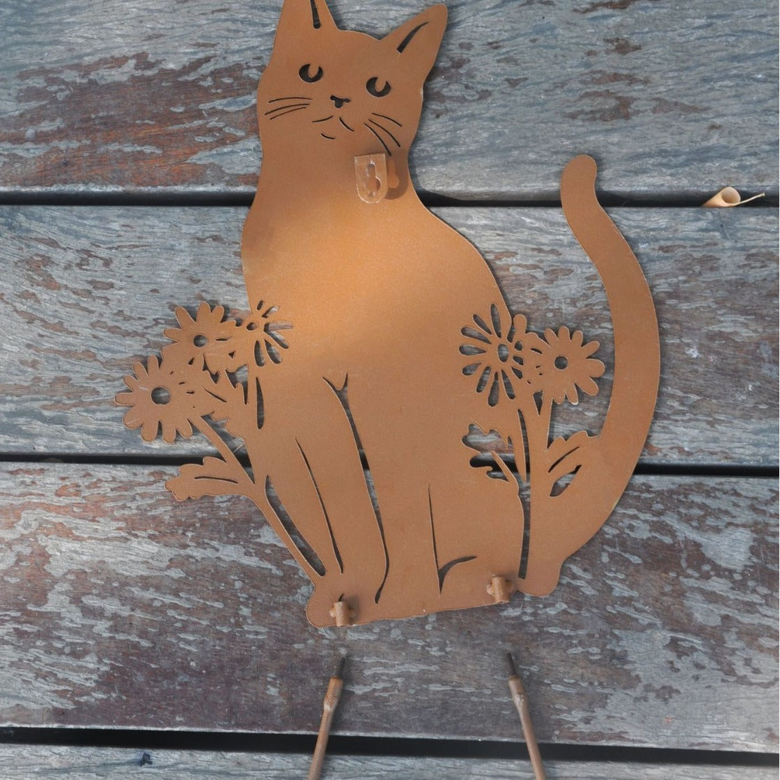 European-style Pastoral Iron Retro Garden Plug-in Kitten Flower Holderwall Decorations Dual-use