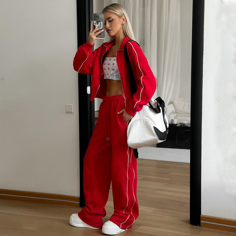 Sports Lace Trousers Two-piece Set