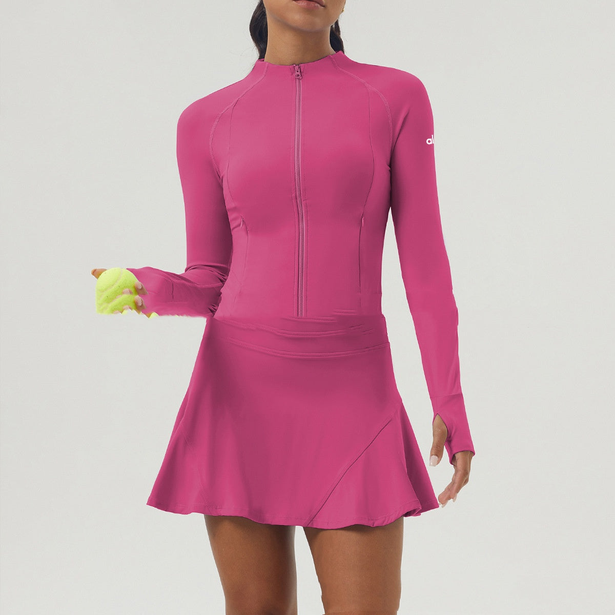 Sports Tennis Skirt Women's Zipper Yoga Clothes Short Pantskirt Suit