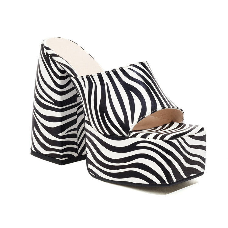 High Heel Sandals Women's Striped Plus Size Shoes
