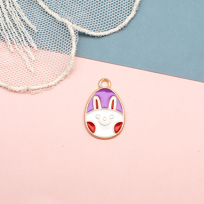 Rabbit Egg Shell Alloy Drip Keychain