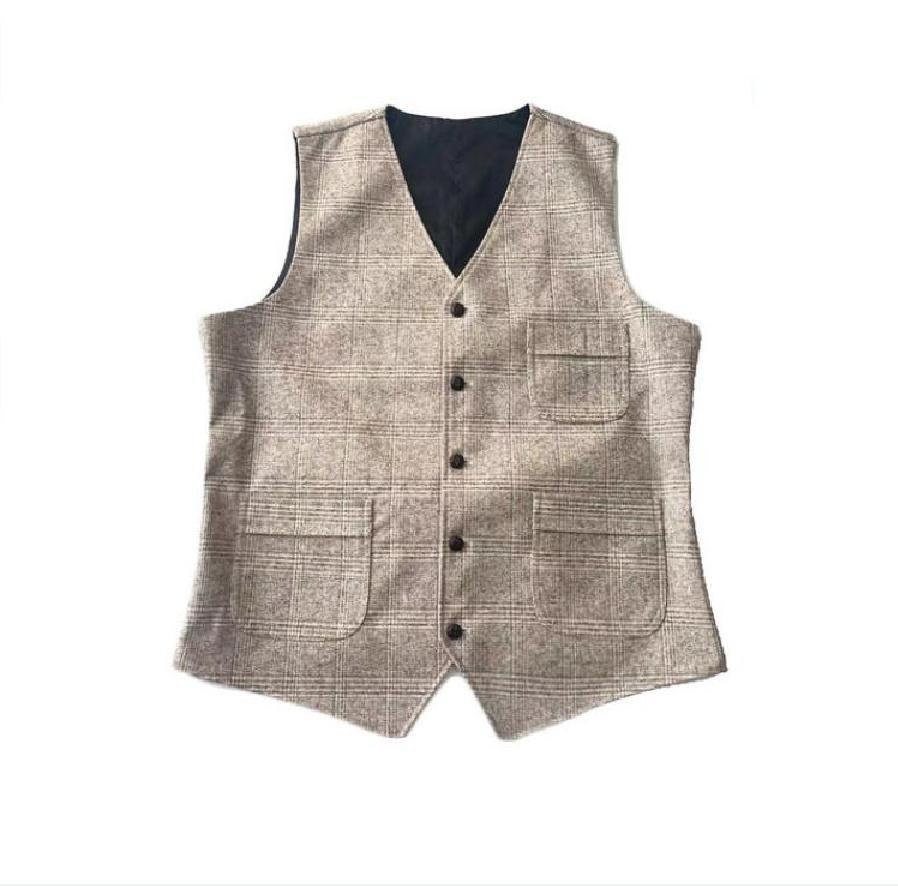 Fashion Plaid Punk Jacket Striped Flower V-Neck Slim Vest