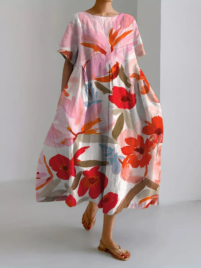 New 3d Printing Summer Urban Leisure Loose Dress Women