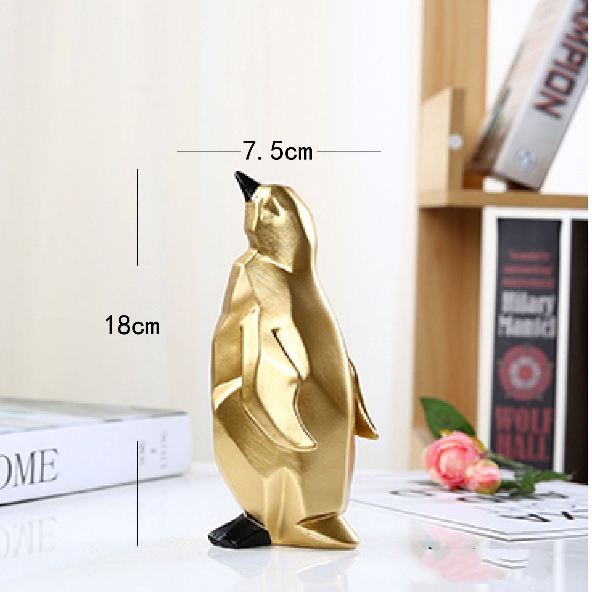 Creative Geometric Penguin Modeling Resin Craft Ornament