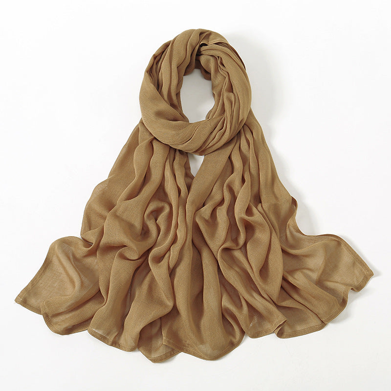 Solid Color Malay Indonesian Rayon Scarf Wide Brim Thin Modal Breathable