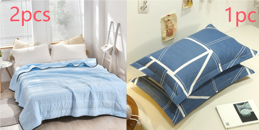 Pure Color Washed Air Conditioner Summer Cooling Thin Single Double Washable Quilt