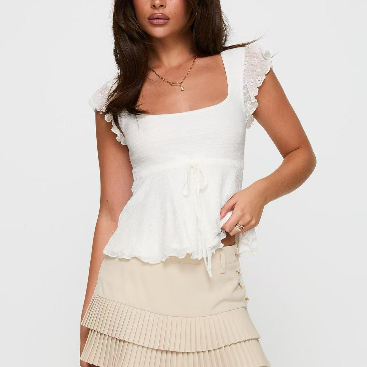 Half Sleeve Short Top Spring Summer Slim-fit