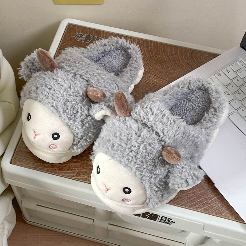Cute Lamb Cotton Slippers Women's Autumn And Winter
