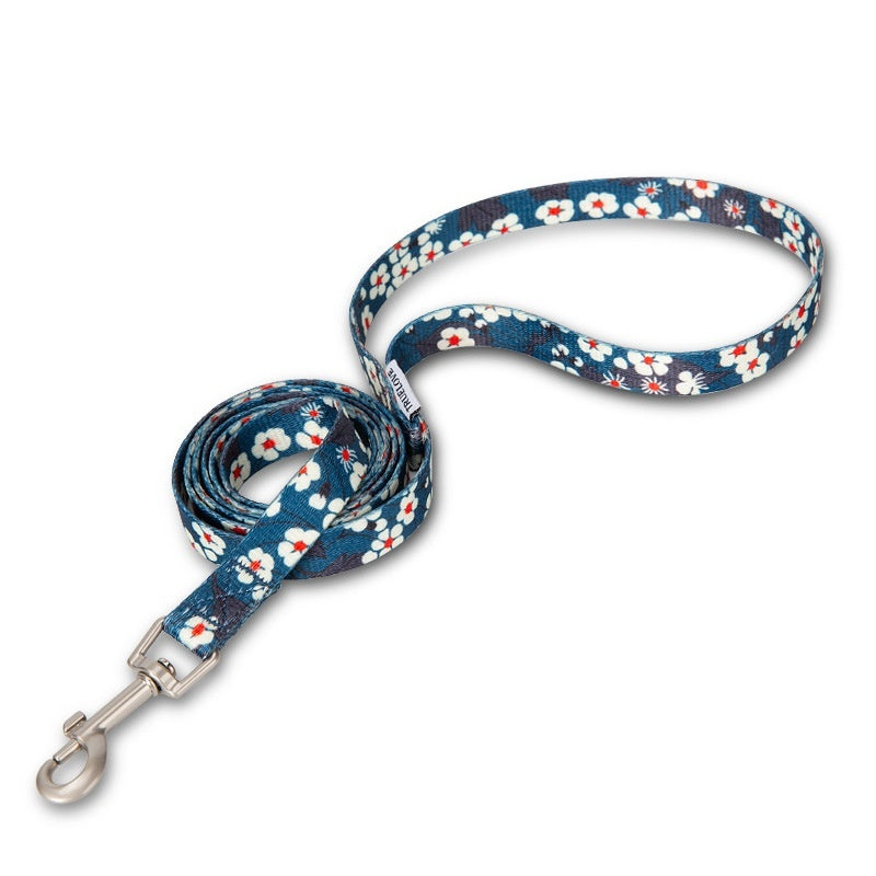 Pet Cat And Dog Floral Hand Holding Rope Pull-resistant