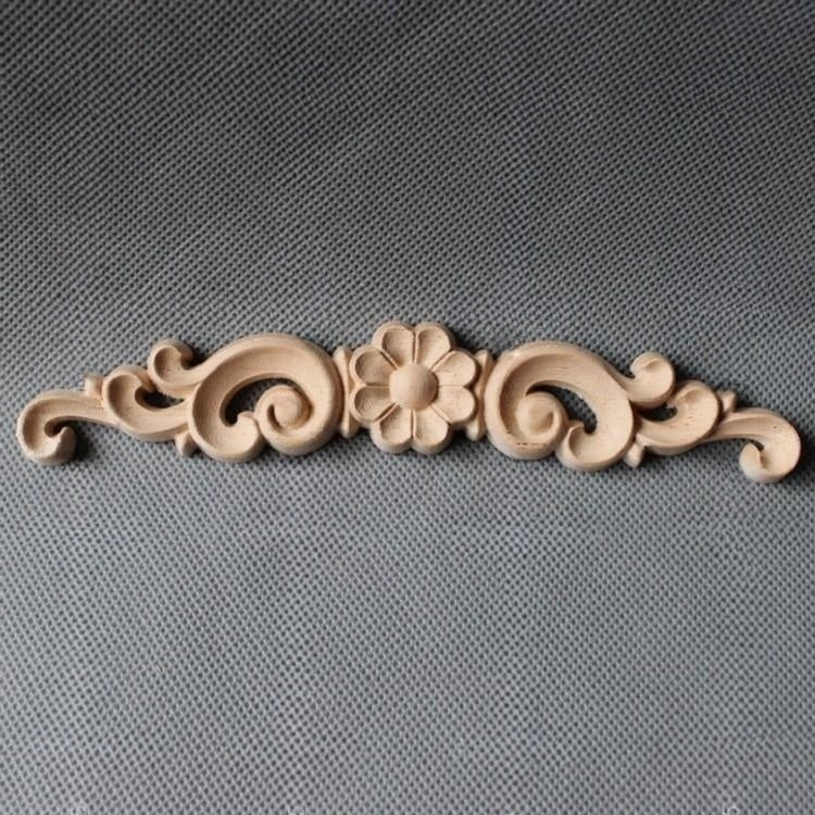 Wood Carving White Body Long Applique Cabinet Door Bed Decoration Laminate