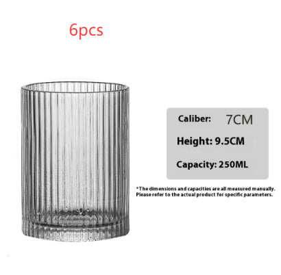 Single-layer Style Simple Striped Glass Cup