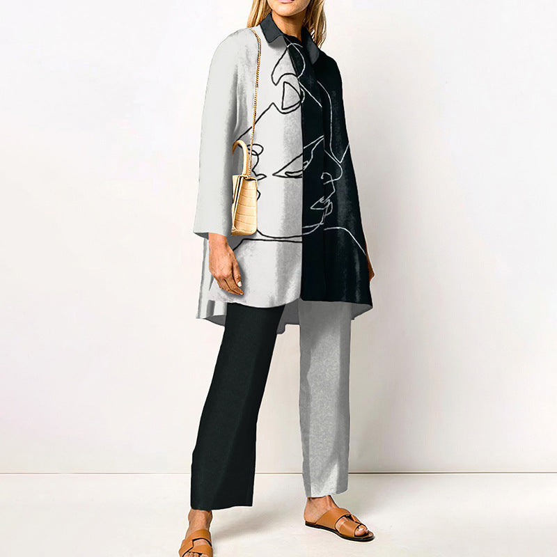 Spring And Autumn Long Sleeve Women's Shirt Outfit