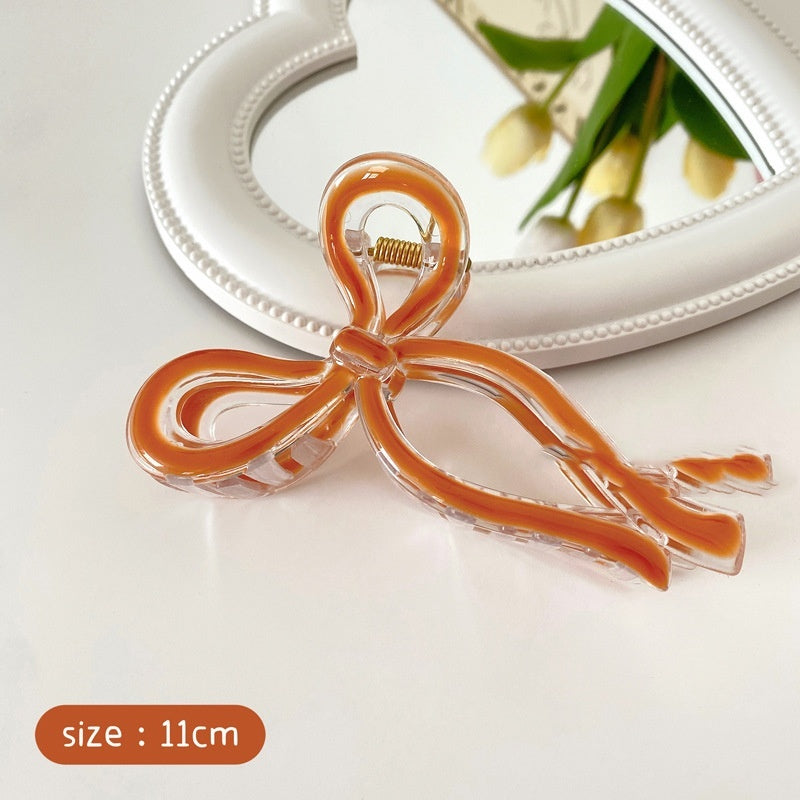 High-grade Bow Barrettes Jelly Color Dripping Oil Grip Women's Headdress