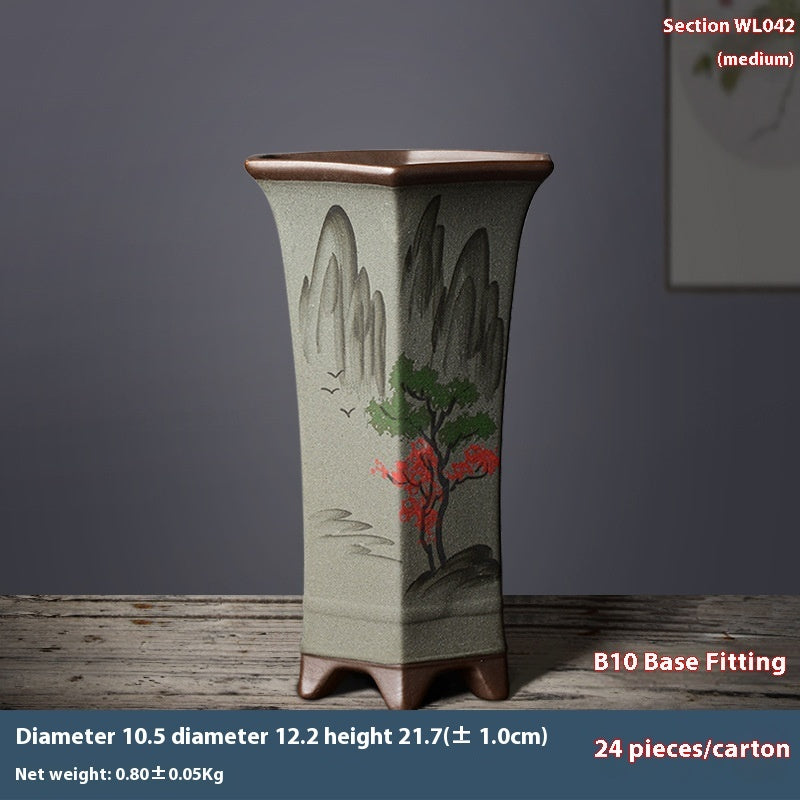 Yitaotang Large Yixing Clay Hexagonal Waist Flower Pot