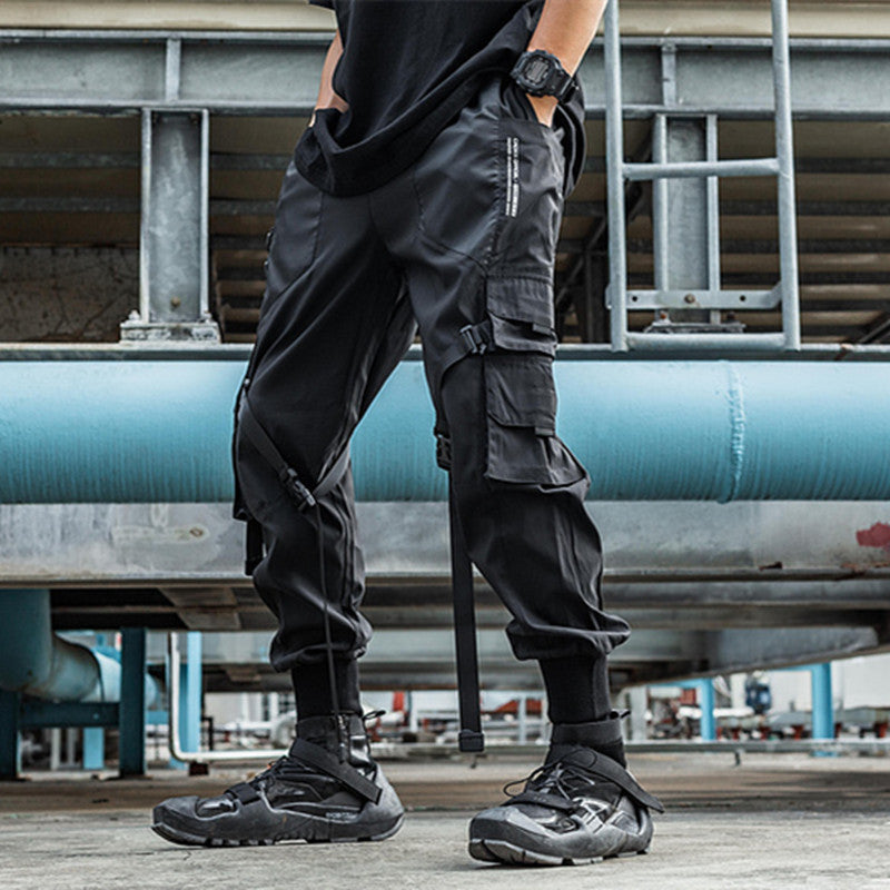 Tooling Trousers Trendy Brand Streamers Multi-pockets Leisure