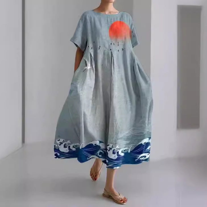 Fashion 3D Printing Plus Size Dress Women