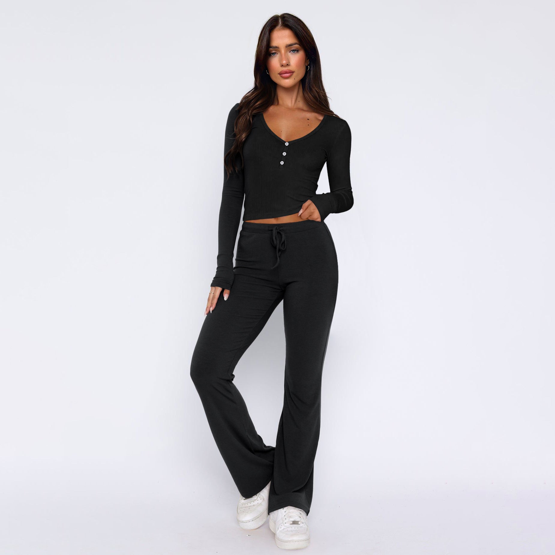 Long Sleeve Top And Pants Two-piece Set Fashion Women's Wear