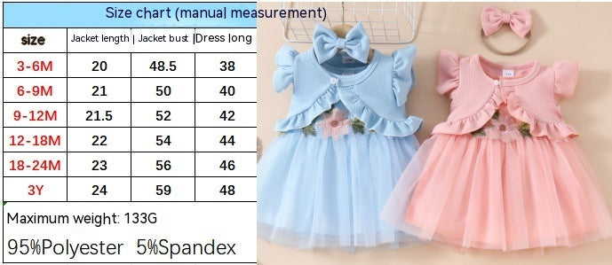 Girls' Sleeveless Short Top Mesh Dress