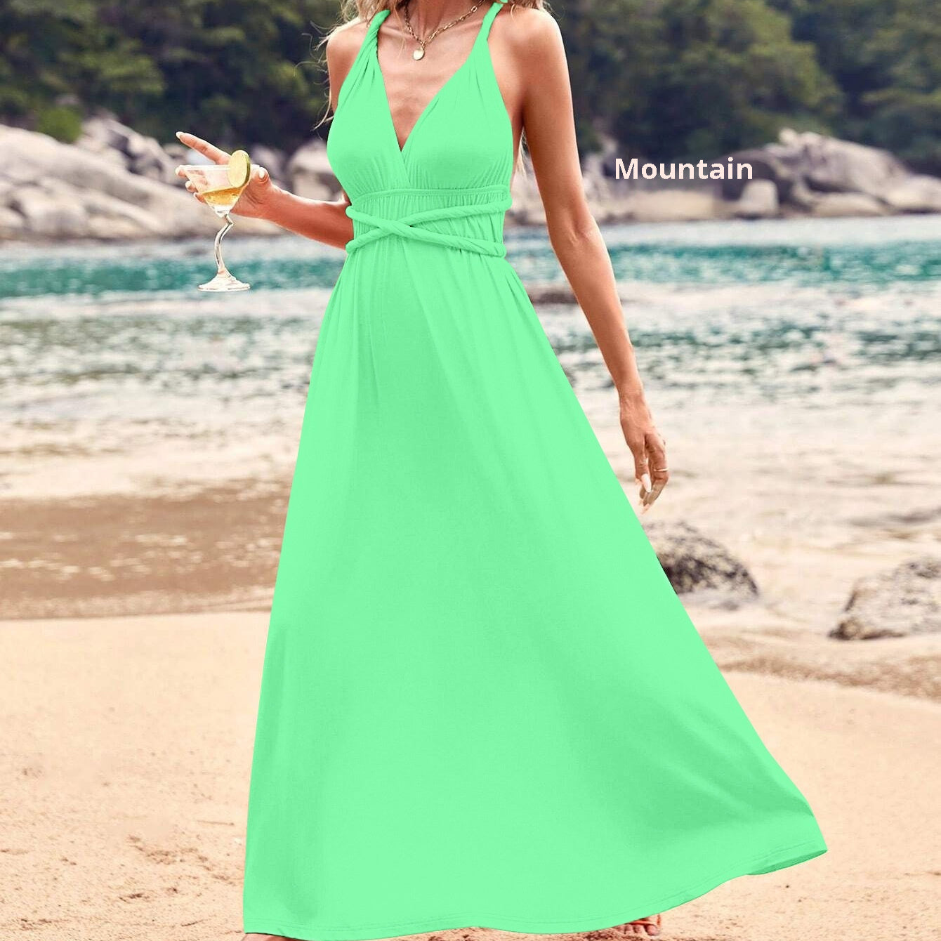 Multiple Wear Multi-rope Cross Strap Backless Sexy Dress