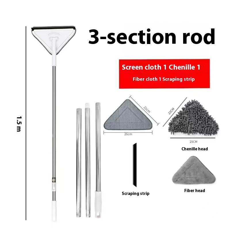 Lengthening Bar Large Household Triangle Mop Wiping Glass