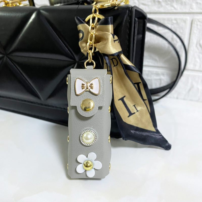 Fashion Simple Lipstick Pack Silk Scarf Keychain