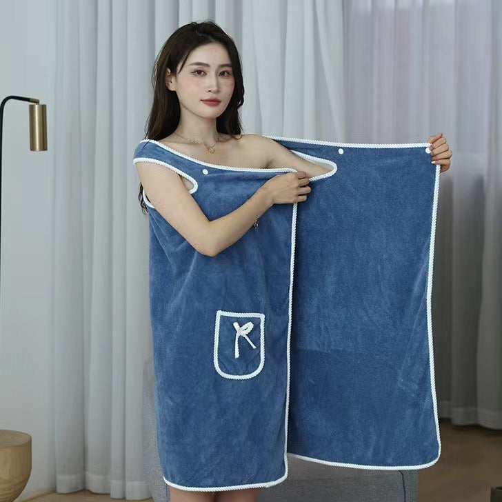 Coral Fleece Bath Skirt Pure Cotton Soft Water-absorbing Thickened Covered Bathrobe Chest-wrapped