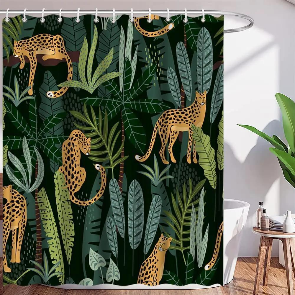 Modern Aesthetic Tropical Bohemian Cheetah Bath