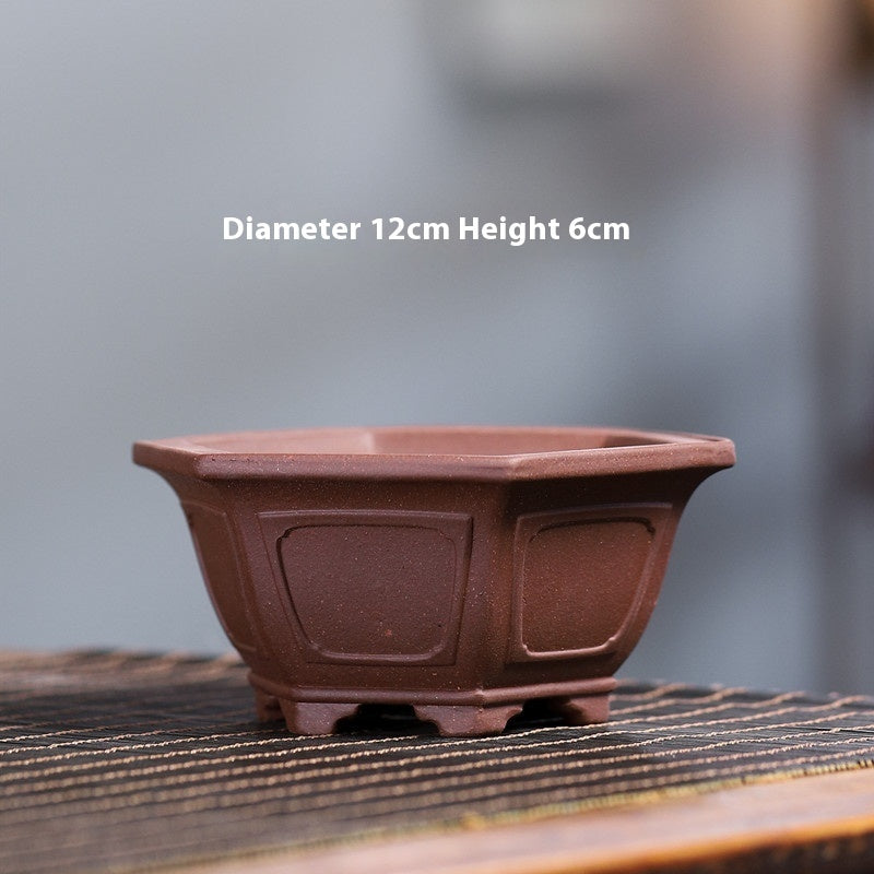 Yixing Purple Sand Small Flower Pot Stoneware Breathable