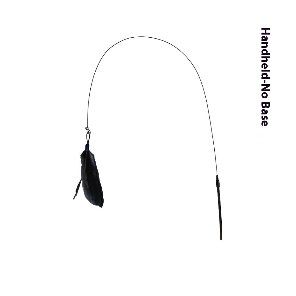 Cat Teaser With Bell Long Brush Holder Suction Cup Self-Hi Bite-resistant Feather