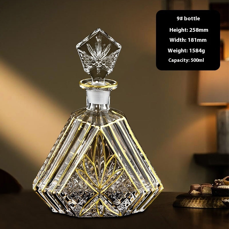 Hand-painted Gold Glass Wine Bottle Internet Celebrity Home High-end Wine