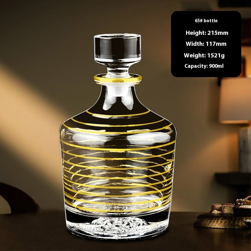 Hand-painted Gold Glass Wine Bottle Internet Celebrity Home High-end Wine