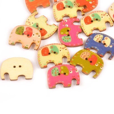 Children's Handmade Cartoon Wooden Buttons